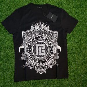Balmain Black T-Shirt With Logo Print